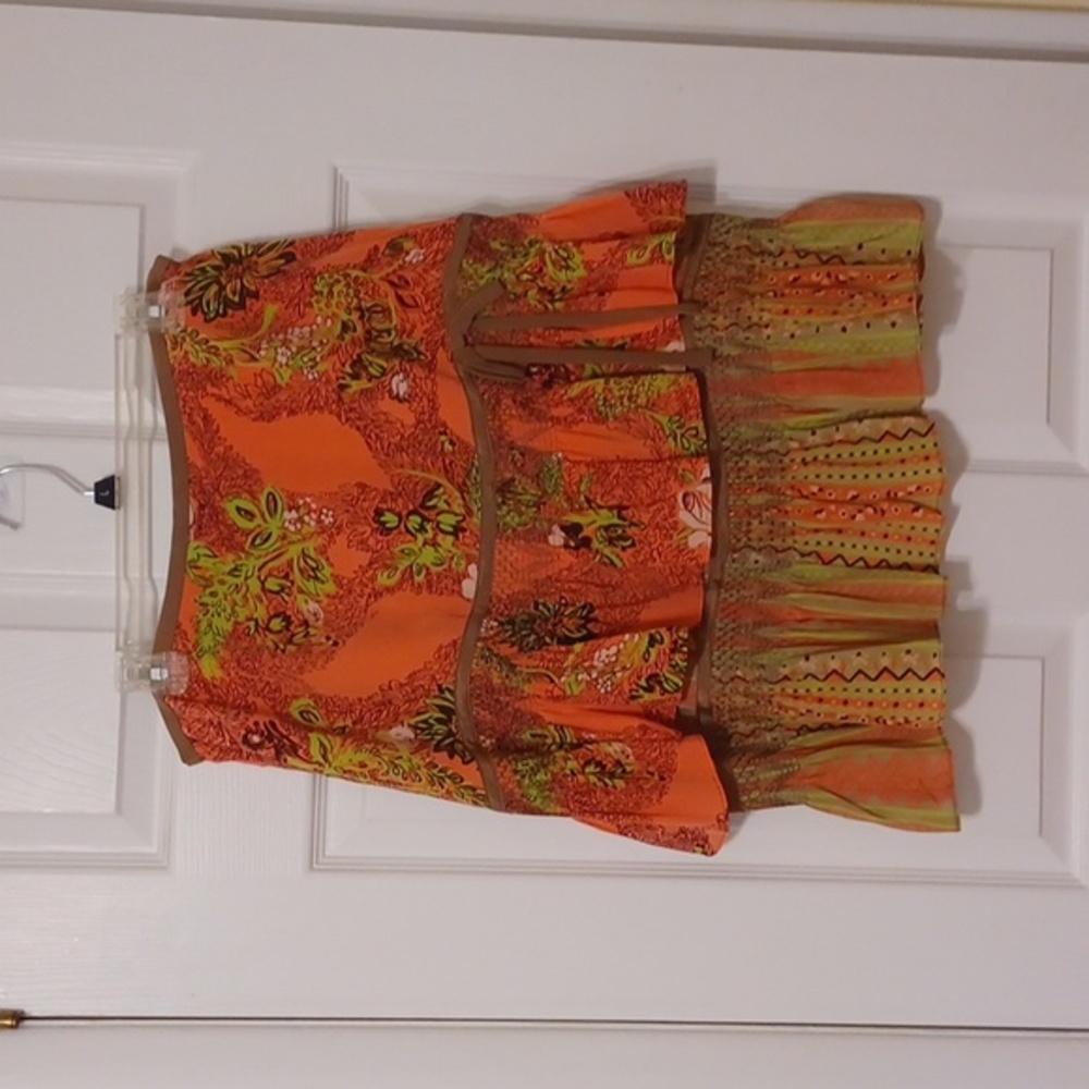 Tracy Reese by Anthopology, sz 10, skirt. 100% silk, double ruffle.